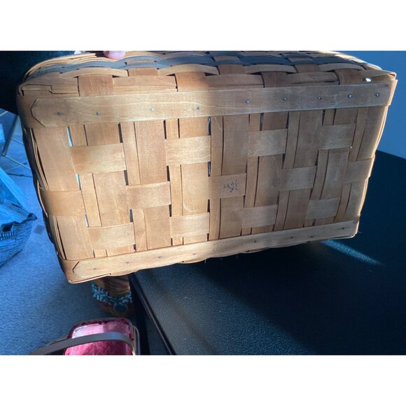 1988 Longaberger JW Collection Large Gathering Basket W/Fabric and Plastic Line - Picture 12 of 16